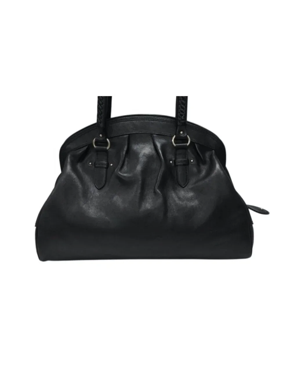 Dior Handbag Leather Black Silver